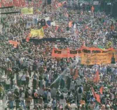 Demonstrationszug in Genua